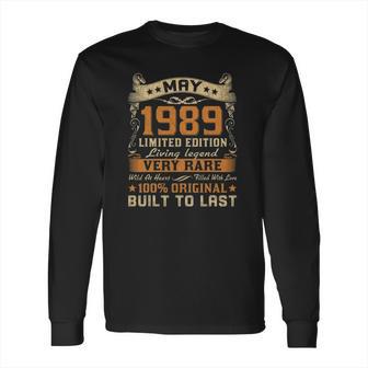 32Nd Birthday Gift 32 Years Old Retro Vintage May 1989 Ver2 Long Sleeve T-Shirt | Favorety CA