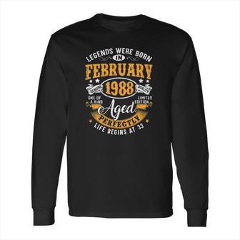 33 Years Old Gifts Vintage February 1988 33Rd Birthday Long Sleeve T-Shirt | Favorety