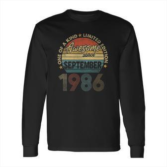 35 Years Old 35Th Birthday Men Awesome Since September 1986 Ver2 Long Sleeve T-Shirt | Favorety DE