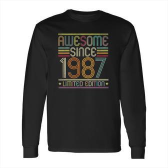 35Th Birthday Vintage Tee 35 Years Old Awesome Since 1987 Ver2 Long Sleeve T-Shirt | Favorety UK