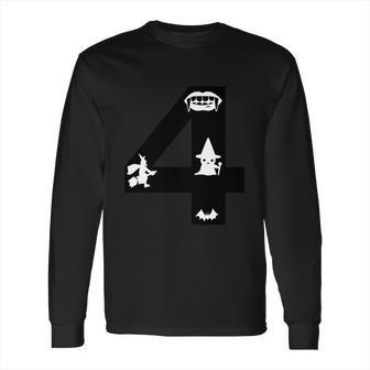 4 Birthday Party Witch Dracula Funny Halloween Quote Long Sleeve T-Shirt | Favorety DE