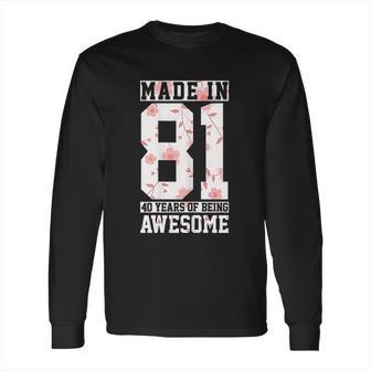 41St Birthday Gift 41 Years Vintage Awesome Since 1981 Long Sleeve T-Shirt | Favorety DE