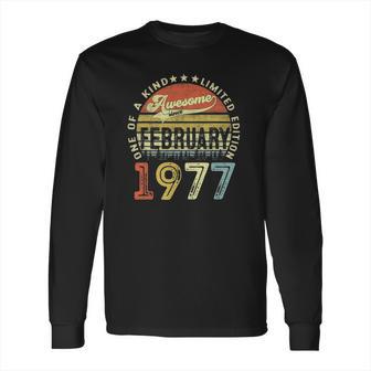 44 Years Old Gifts Awesome Since February 1977 44Th Birthday Long Sleeve T-Shirt | Favorety