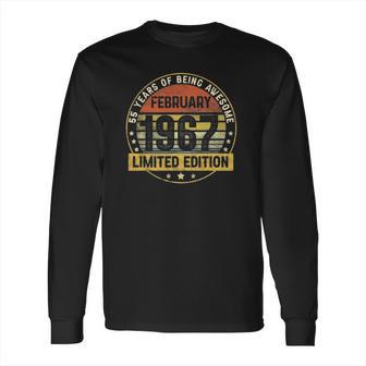 55Th Birthday Gift 55 Years Old Awesome Since February 1967 Ver2 Long Sleeve T-Shirt | Favorety