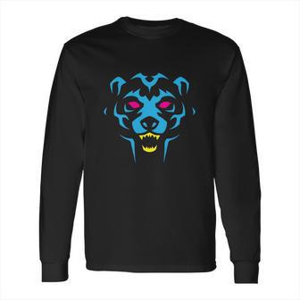 80S Blue Bear Logo Cmyk Long Sleeve T-Shirt | Favorety