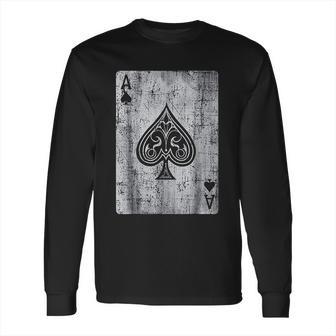 Ace Of Spades Card Gambling Poker Vintage Graphic Long Sleeve T-Shirt | Favorety UK