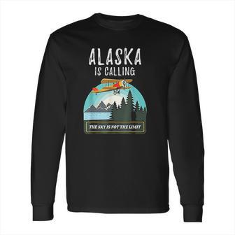 Alaska Mountain Retro Vintage Plane Bush Flying Long Sleeve T-Shirt | Favorety DE