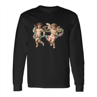 Angelic Vintage Cherub Design Charming Baby Angels Long Sleeve T-Shirt | Favorety