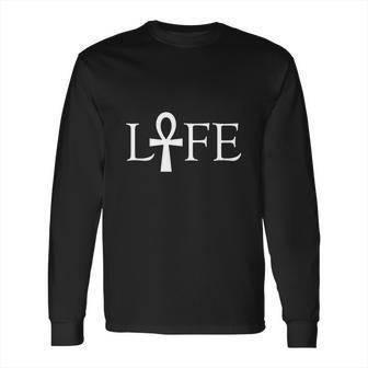 Ankh Life T-Shirt Ancient Symbol Of Life Cross With Handle Long Sleeve T-Shirt | Favorety