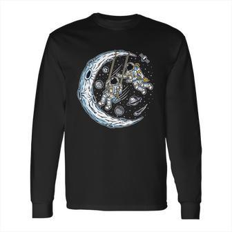 Astronauts Moon Swinging Long Sleeve T-Shirt | Favorety