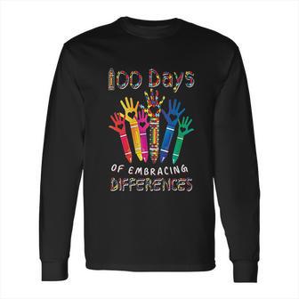 Autism Awareness Embrace Differences 100 Days Of School Iep Long Sleeve T-Shirt | Favorety DE