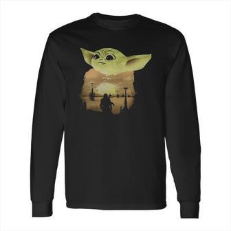 Baby Yoda Sunset Shirt Long Sleeve T-Shirt | Favorety UK