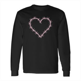 Barbed Wire Heart Grunge Punk Pastel Goth Aesthetic Egirl Long Sleeve T-Shirt | Favorety