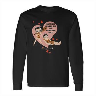 Betty Boop Breaking Hearts Valentines Day Long Sleeve T-Shirt | Favorety AU