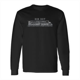 Big Boy 4000 Class Steam Locomotive American Train Blueprint Long Sleeve T-Shirt | Favorety DE