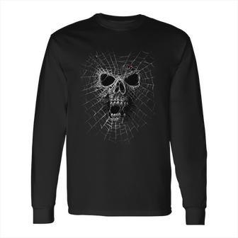 Black Widow Spider Web Skull Long Sleeve T-Shirt | Favorety DE