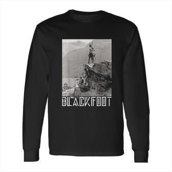 Blackfoot Native American Indians At Glacier National Park Long Sleeve T-Shirt | Favorety