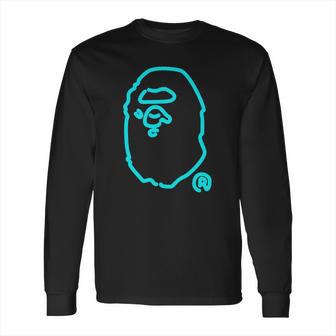 Blue Neon Bape Long Sleeve T-Shirt | Favorety