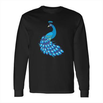 Blue Peacock Animal Peacock Long Sleeve T-Shirt | Favorety CA