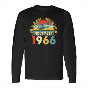 Born In November 1966 55Th Birthday Gift Retro 55 Years Old Long Sleeve T-Shirt | Favorety AU