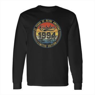 Born In October 1994 27Th Birthday Gift Retro 27 Years Old Long Sleeve T-Shirt | Favorety