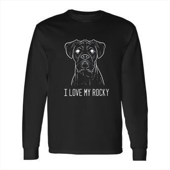 Boxer Dog Rocky Pet Owners Long Sleeve T-Shirt | Favorety