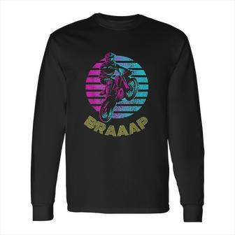 Braaap Vintage Motocross Dirt Bike Sunset Long Sleeve T-Shirt | Favorety DE