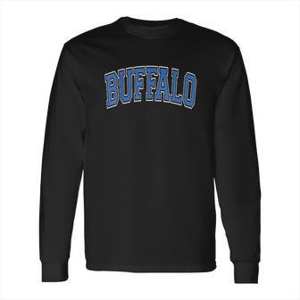 Buffalo Ny Varsity Style Blue Text Long Sleeve T-Shirt | Favorety AU