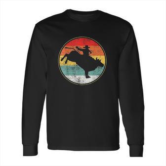 Bull Riding Rodeo Cowboy Vintage Long Sleeve T-Shirt | Favorety UK