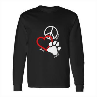 Canine Pet Rescue Cpr Peace Love Rescue With Pawprint Dog Puppy Long Sleeve T-Shirt | Favorety CA