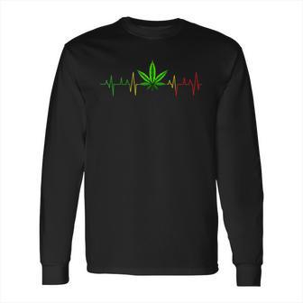 Cannabis Heartbeat Weed Marijuana Pot Ganja Leaf Stoner Long Sleeve T-Shirt | Favorety AU