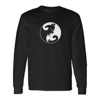 Cat Print Tees And Hoodies Yin Yang Cute Kitten Kitty Long Sleeve T-Shirt | Favorety CA