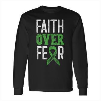 Cerebral Palsy Awareness Month Faith Over Fear Brain Damage Long Sleeve T-Shirt | Favorety