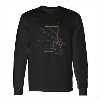 Chicago Map Cta Elevated L Train Metro Transit Long Sleeve T-Shirt | Favorety CA