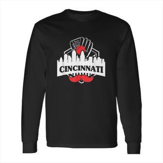 Cincinnati Red Mustache Long Sleeve T-Shirt | Favorety UK