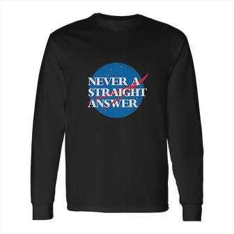 Clique Clothing Nasa Never A Straight Answer Long Sleeve T-Shirt | Favorety