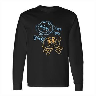 Cn The Amazing World Of Gumball & Darwin Neon Outline Long Sleeve T-Shirt | Favorety CA