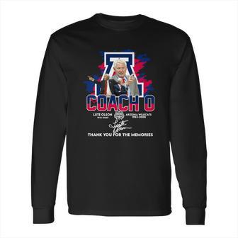 Coach O Lute Olson 1934 2020 Arizona Wildcats 1983 2008 Signature Long Sleeve T-Shirt | Favorety CA