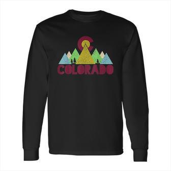 Colorado Vintage Rocky Mountains Outdoor Nature Hiking Gift Long Sleeve T-Shirt | Favorety