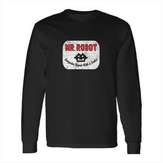 Computer Repair With A Smile Mr Robot Long Sleeve T-Shirt | Favorety UK