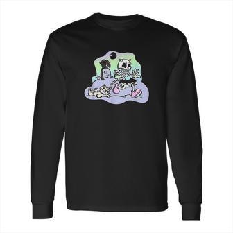 Creepy Skeleton Pastel Goth Soft Grunge Kawaii Clothing Girl Long Sleeve T-Shirt | Favorety