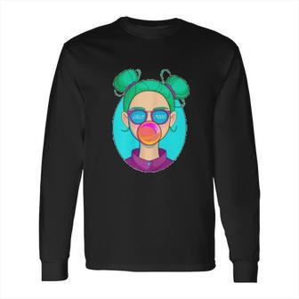 Cute Fun Girly Mood Popping Bubble Gum Long Sleeve T-Shirt | Favorety CA