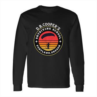 D B Cooper Robber Thief Parachute Skydiving School Portland Oregon Retro Long Sleeve T-Shirt | Favorety