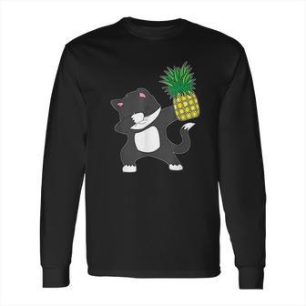 Dabbing Kitty Cat Pineapple Aloha Beach Hawaiian Dance Long Sleeve T-Shirt | Favorety CA