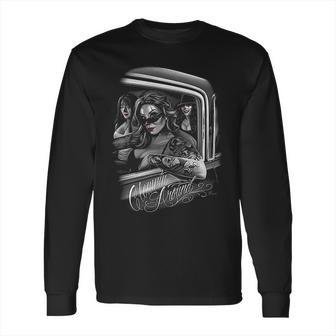 David Gonzales Clowning Around Chola Lowrider Chicano Dga Art Long Sleeve T-Shirt | Favorety CA