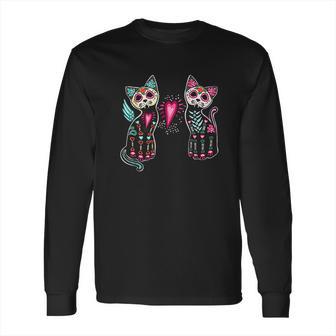 Day Of The Dead Cats Cat Lovers Dia De Los Muertos Long Sleeve T-Shirt | Favorety UK