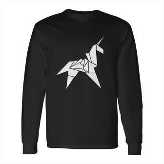 Design By Humans Origami Unicorn Graphic Long Sleeve T-Shirt | Favorety CA