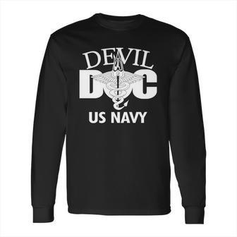 Devil Doc Us Navy Long Sleeve T-Shirt | Favorety