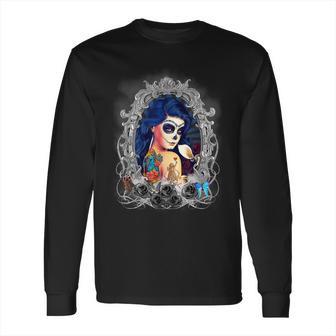 Dia De Los Muertos Sugar Skull Day Of The Dead Catrina Long Sleeve T-Shirt | Favorety CA