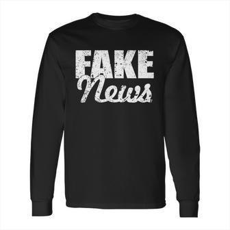 Distressed Fake News Logo Long Sleeve T-Shirt | Favorety CA